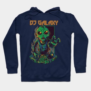 DJ Alien Galaxy  Illustration Hoodie